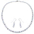 Silver Opal And White Inlay Link Necklace And Earrings Set FX26437